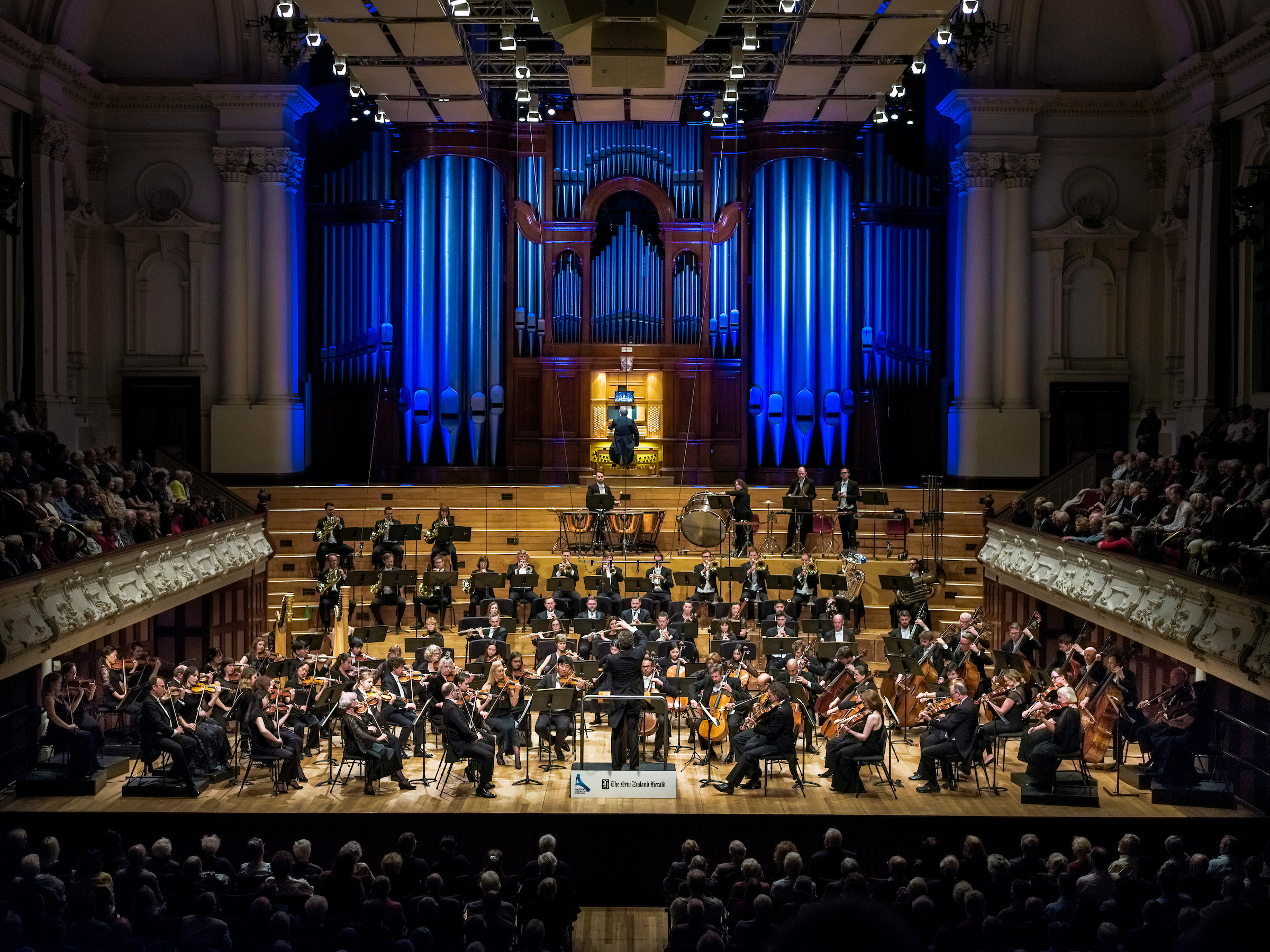 Auckland Town hall with Orchestra on stage