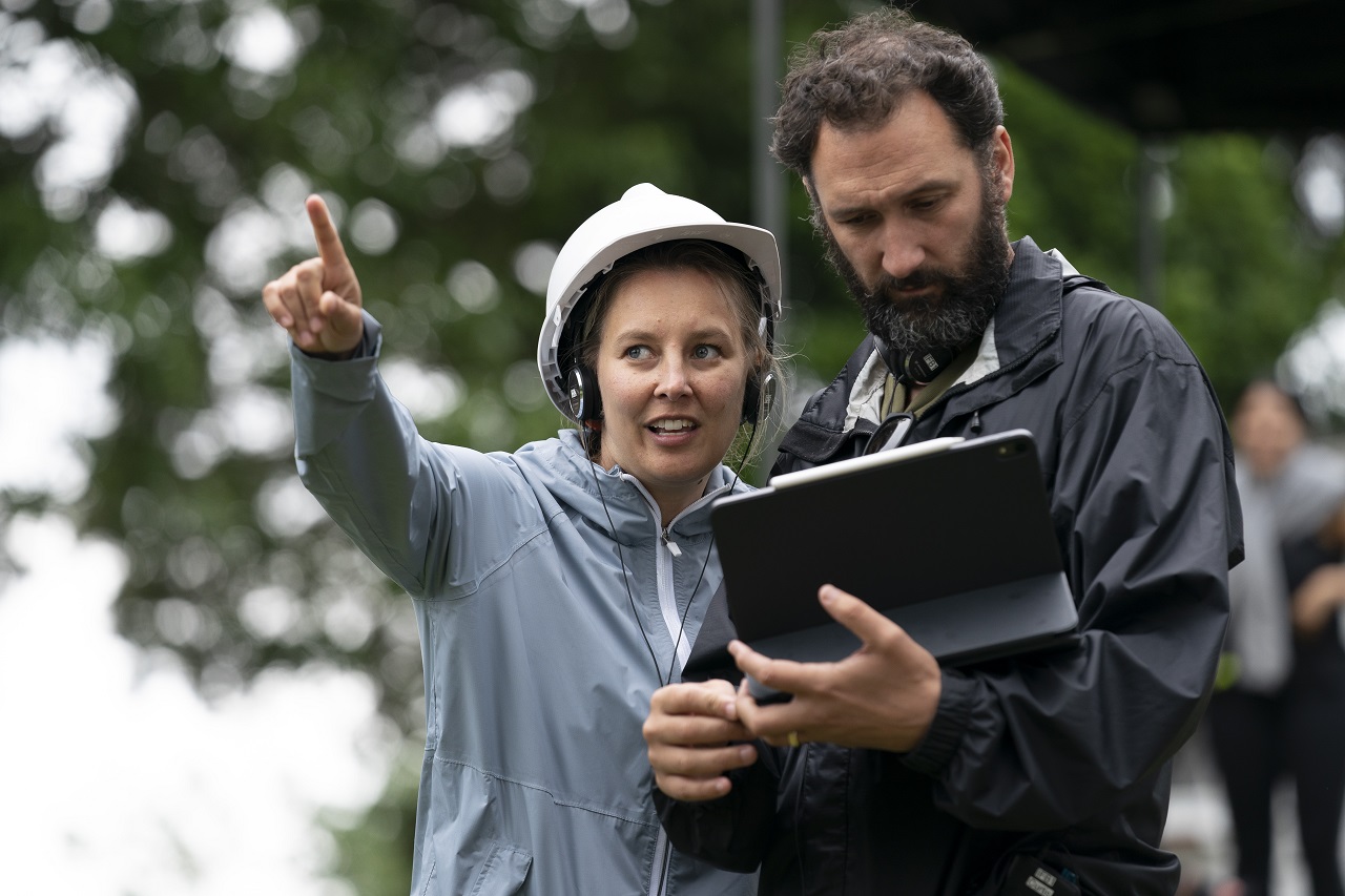 Sophie Henderson, Writer and Curtis Vowell, Director on location for Baby Done