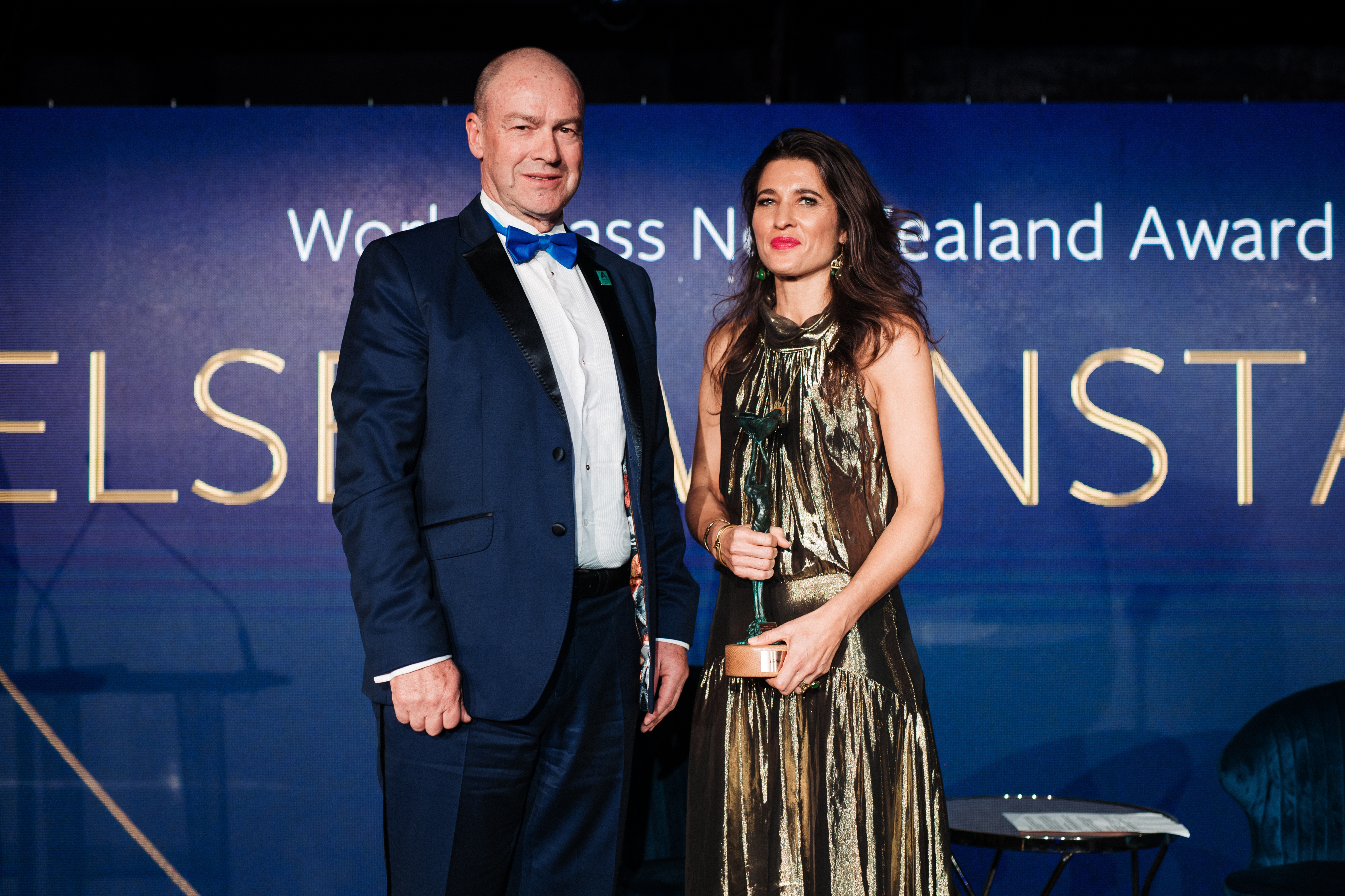 Nick Hill and Chelsea Winstanley at the Kea World Class New Zealand Awards