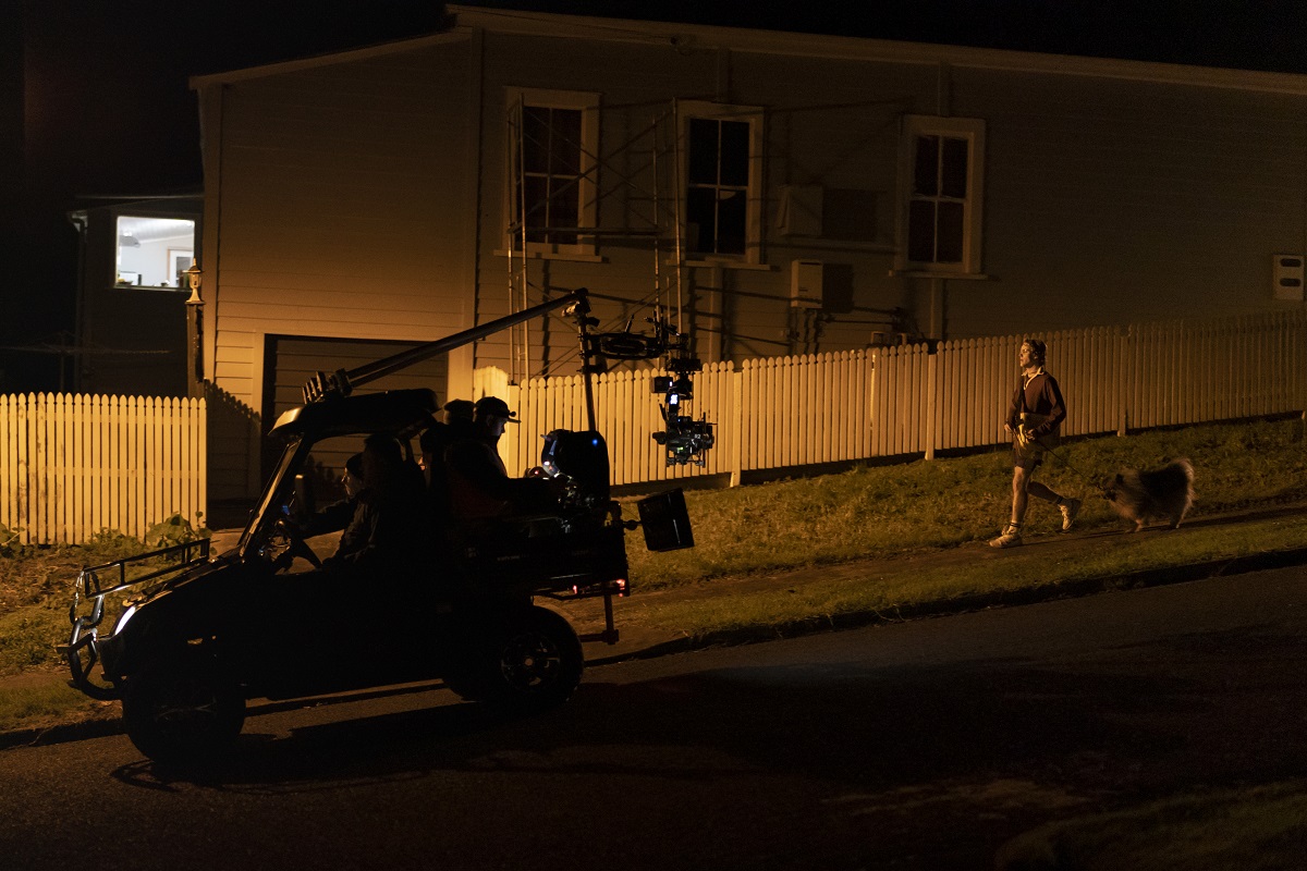 Filming David Bain’s Dunedin paper run on the streets of Helensville, Auckland