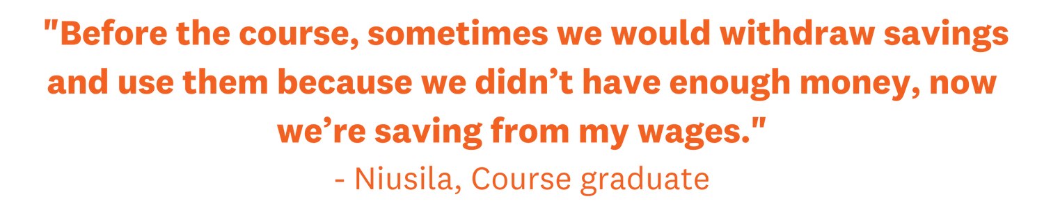 Quote from Niusila, Course graduate