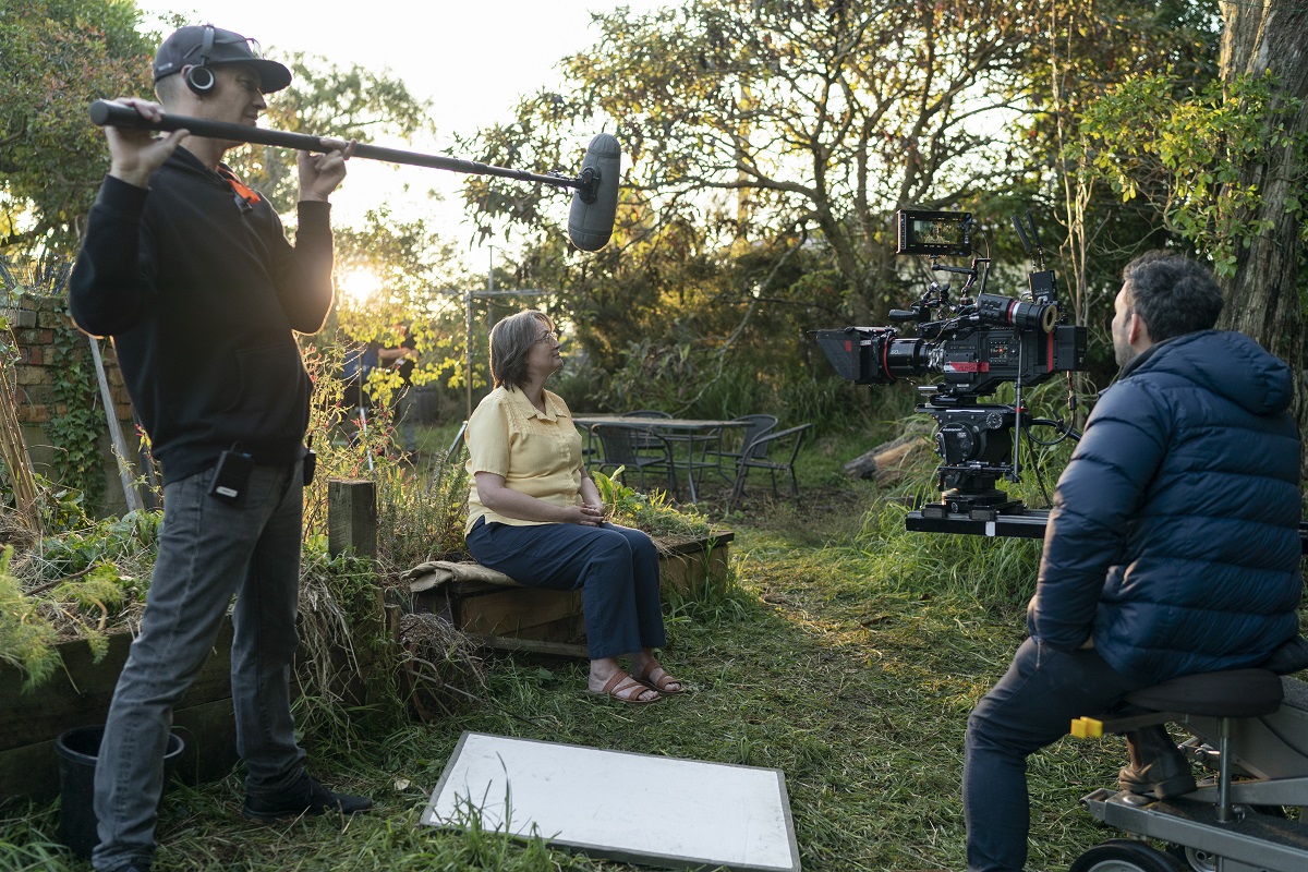 Luanne Gordon (Margaret Cullen) on location at the Onehunga property used to represent the Bain family home
