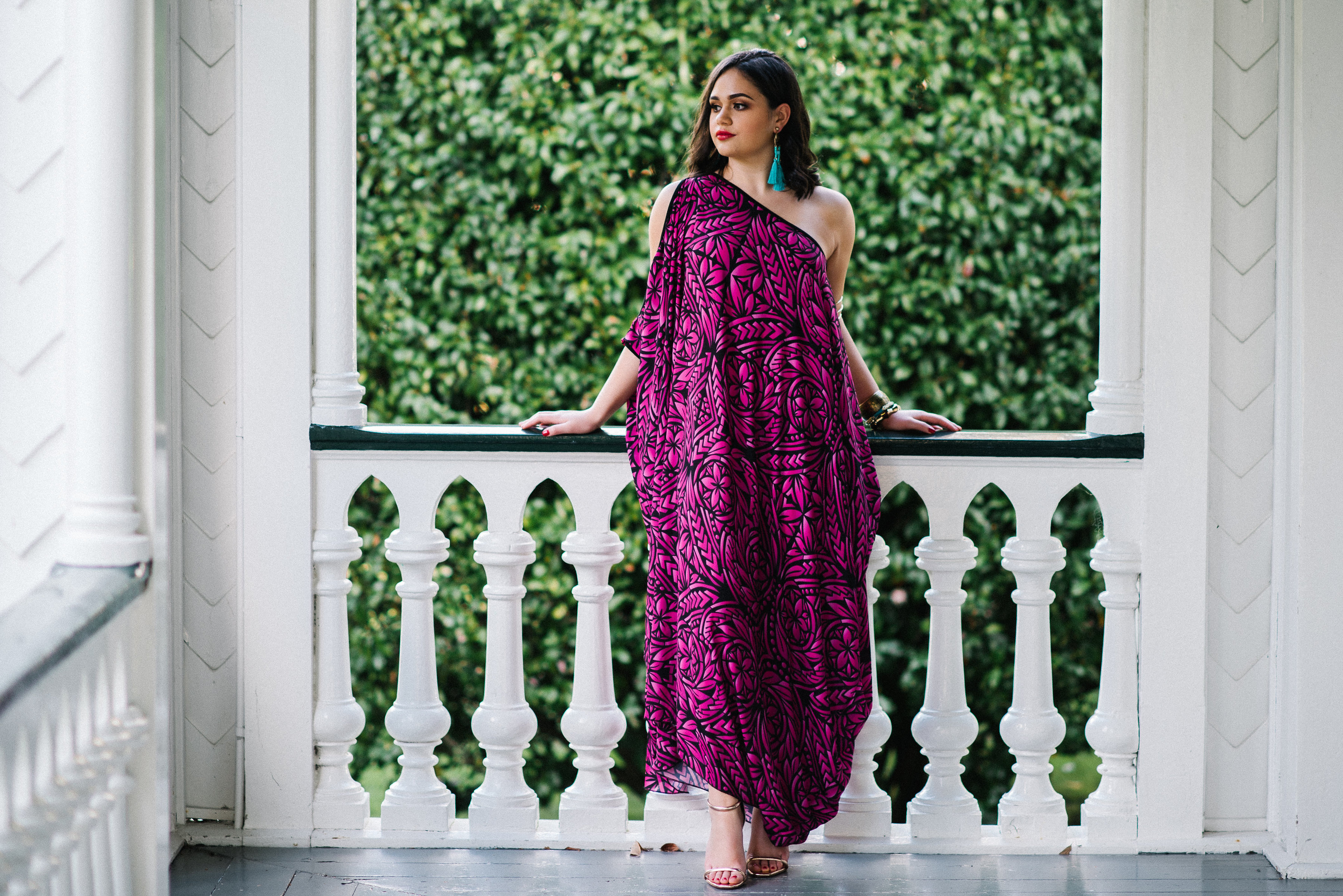 Pasifika woman wearing MENA designs