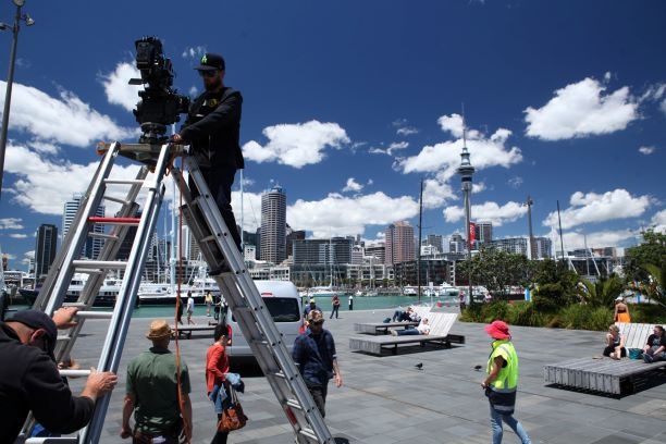 Screen Auckland filming Viaduct harbour