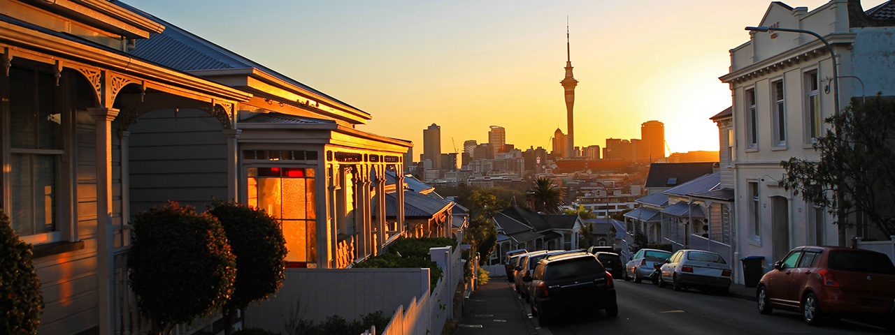Auckland city skyline from Ponsonby