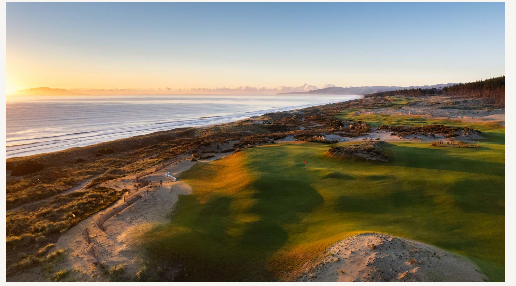 The stunning vista of Te Arai Links golf course, 90 minutes from central Auckland.