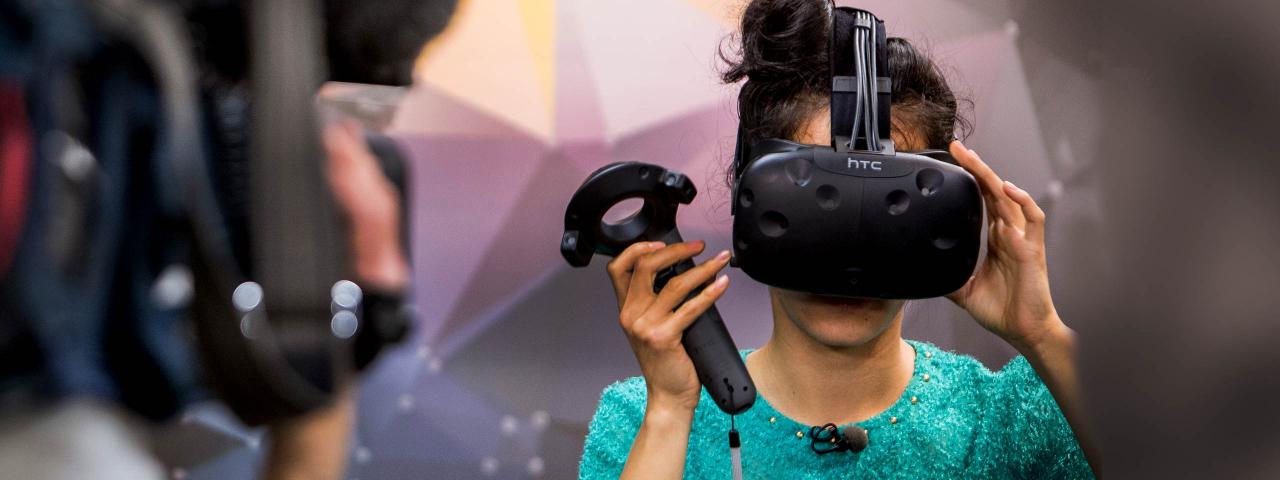 People wearing VR goggles (credit: ATEED/ Gareth Cooke)