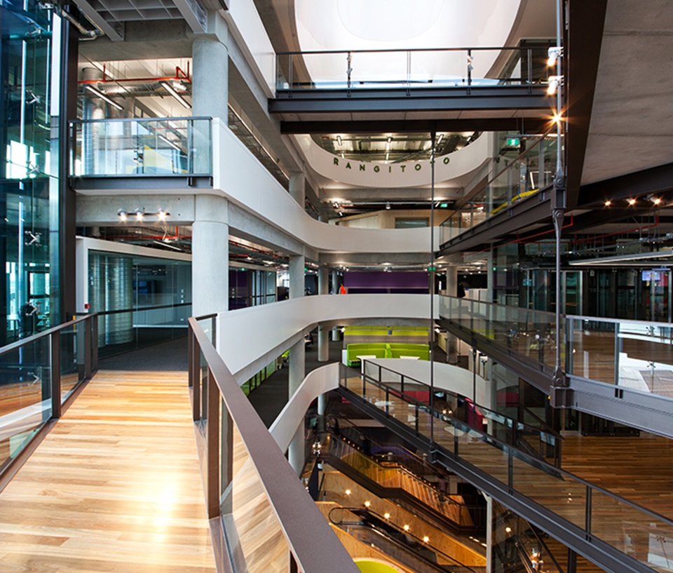 Open atrium of an internal office block