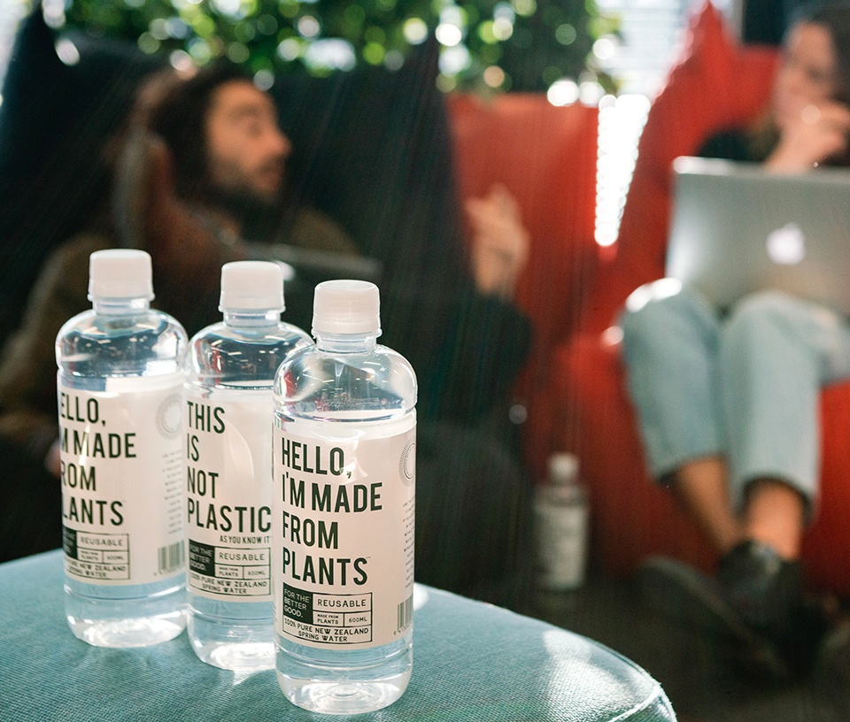 Water bottles that have been made from plants