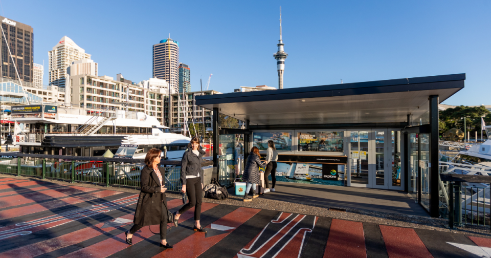 Viaduct Harbour with Sky Tower in background