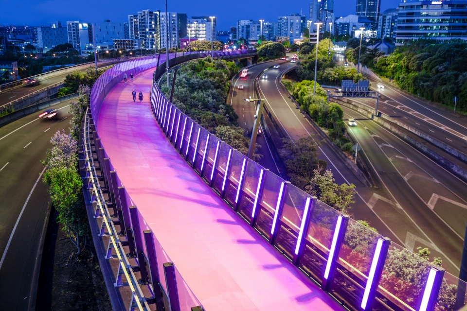 Te Ara pink lightpath Auckland