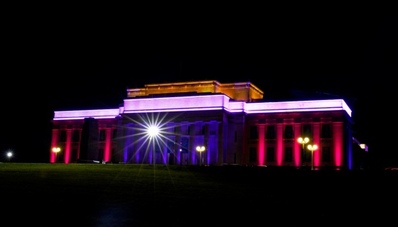 Auckland Museum lit up for Diwali