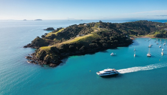 Ferry on route to Waiheke Island